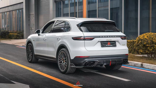 Porsche Cayenne Coupe 9Y0 9Y0.1 9Y0.2 9Y3 9Y3.1 9Y3.2 Base/S/Turbo/E-Hybrid 2019 2020 2021 2022 2023 2024 with Aftermarket Parts - AE Rear Diffuser & Rear Canards Carbon Fiber from ArmorExtend