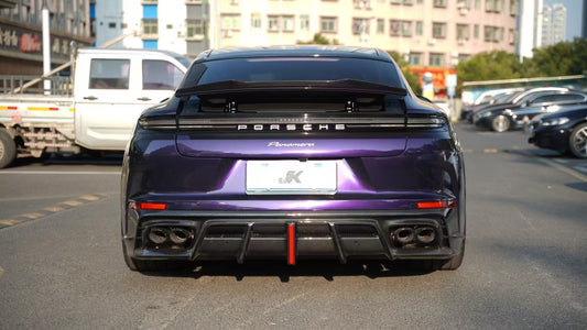 Porsche Panamera 976 Base 4 4S E-Hybird GTS Turbo 2024-ON with Aftermarket Parts - AE Desgin ART Rear Diffuser Carbon Fiber from ArmorExtend 