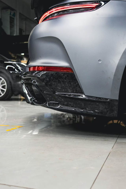 Porsche Panamera 976 Base 4 4S E-Hybird GTS Turbo 2024-ON with Aftermarket Parts - AE Desgin ART Rear Diffuser Carbon Fiber from ArmorExtend 