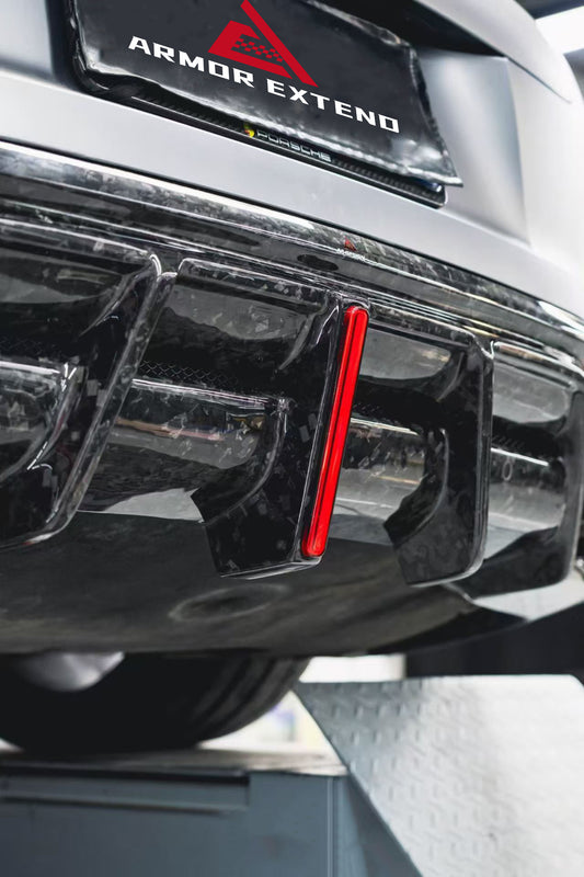 Porsche Panamera 976 Base 4 4S E-Hybird GTS Turbo 2024-ON with Aftermarket Parts - AE Desgin ART Rear Diffuser Carbon Fiber from ArmorExtend 