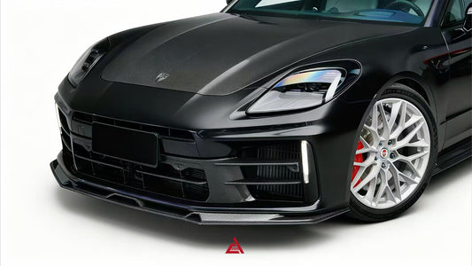 Porsche Panamera 976 Base 4 4S E-Hybird 2024-ON with Aftermarket Parts - AE Desgin ART Front Lip Dry Pre-preg Carbon Fiber from ArmorExtend