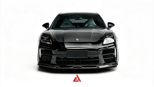 Porsche Panamera 976 Base 4 4S E-Hybird 2024-ON with Aftermarket Parts - AE Desgin ART Front Lip Dry Pre-preg Carbon Fiber from ArmorExtend