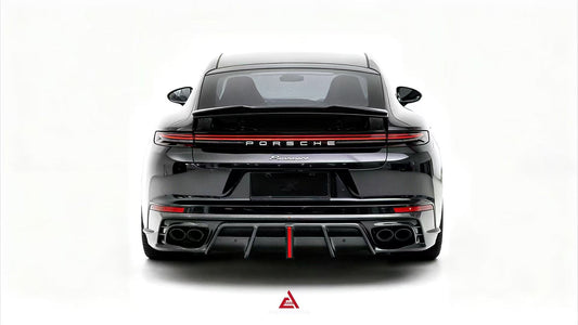 Porsche Panamera 976 Base 4 4S E-Hybird GTS Turbo (suitable for GTS and Turbo if active spoiler is deactivated) 2024-ON with Aftermarket Parts - AE Desgin ART Rear Lip Spoiler Dry Pre-preg Carbon Fiber from ArmorExtend