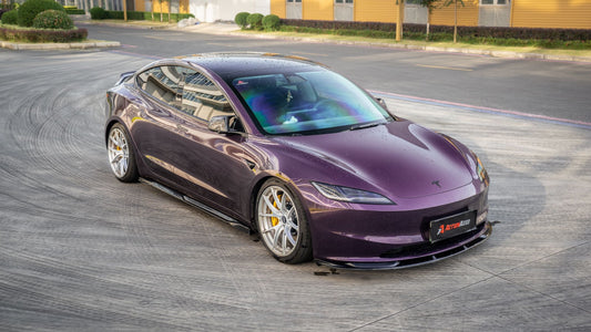 Tesla Model 3 Highland / Performance 2024-ON with Aftermarket Parts - Action Aero Series Side Skirts Dry Pre-preg Carbon Fiber / ABS from ArmorExtend