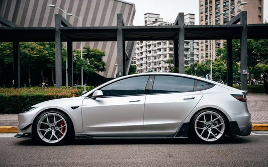 Tesla Model 3 Highland 2024-ON with Aftermarket Parts - AE Style Front Canards Carbon Fiber from ArmorExtend