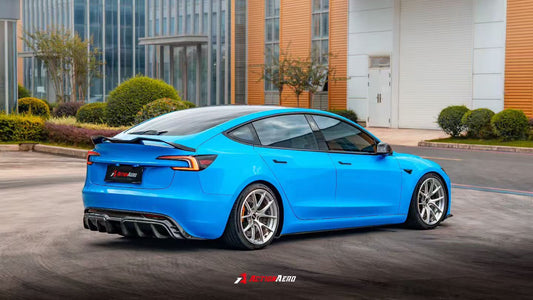 Tesla Model 3 Highland / Performance 2024-ON with Aftermarket Parts - V2 Rear Lip Spoiler Dry Pre-preg Carbon Fiber from ArmorExtend