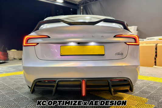 Tesla Model 3 Highland / Performance 2024-ON with Aftermarket Parts - V2 Rear Diffuser Dry Pre-preg Carbon Fiber from ArmorExtend