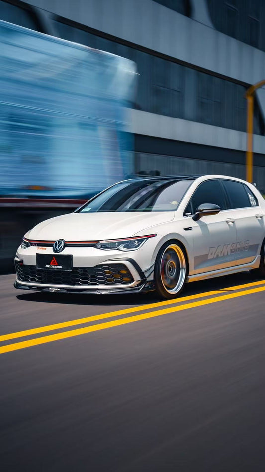 Volkswagen GTI & R-line MK8 2022 2023 2024 with Aftermarket Parts - AE Style Front Lip Carbon Fiber from ArmorExtend