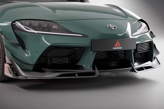 Toyota Supra MK5 A90 A91 3.0 2.0 2020-ON with Aftermarket Parts - AG Style Front Lip & Splitter Carbon Fiber from ArmorExtend