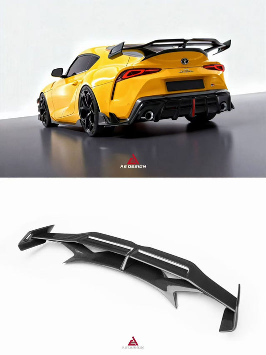 Toyota Supra MK5 A90 A91 3.0 2.0 2020-ON with Aftermarket Parts - AE Style Rear Wing Spoiler Carbon Fiber from ArmorExtend