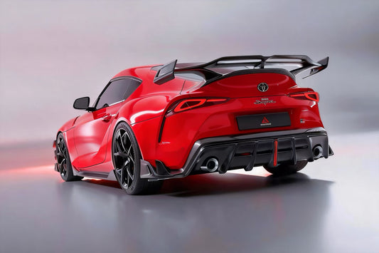 Toyota Supra MK5 A90 A91 3.0 2.0 2020-ON with Aftermarket Parts - AE Style Rear Diffuser & Canards Carbon Fiber from ArmorExtend