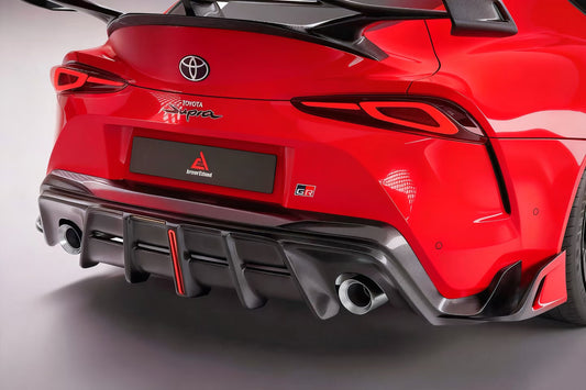 Toyota Supra MK5 A90 A91 3.0 2.0 2020-ON with Aftermarket Parts - AE Style Rear Diffuser & Canards Carbon Fiber from ArmorExtend