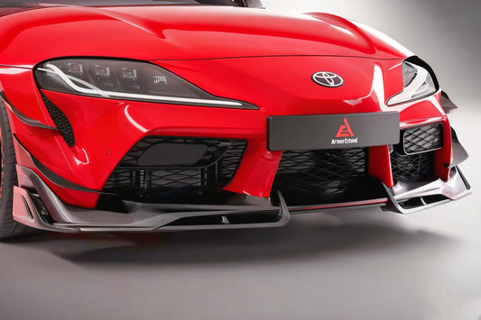 Toyota Supra MK5 A90 A91 3.0 2.0 2020-ON with Aftermarket Parts - AG Style Front Lip & Splitter Carbon Fiber from ArmorExtend