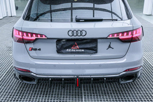 Audi RS4 B9 / B9.5 2018 2019 2020 2021 2022 2023 2024 with Aftermarket Parts - AE Rear Diffuser & Canards Carbon Fiber from ArmorExtend