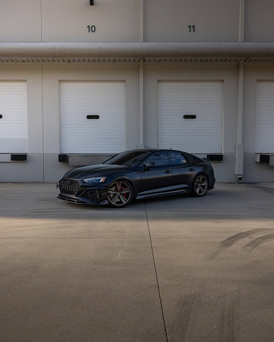 Audi RS5 B9.5 2020 2021 2022 2023 2024 with Aftermarket Parts - AE Style Front Lip Carbon Fiber from ArmorExtend