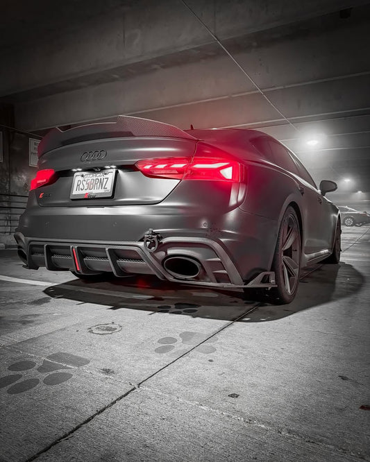 Your Audi RS5 B9.5 2020 2021 2022 2023 2024 with Aftermarket Parts - AE Style Rear Diffuser Carbon Fiber from ArmorExtend