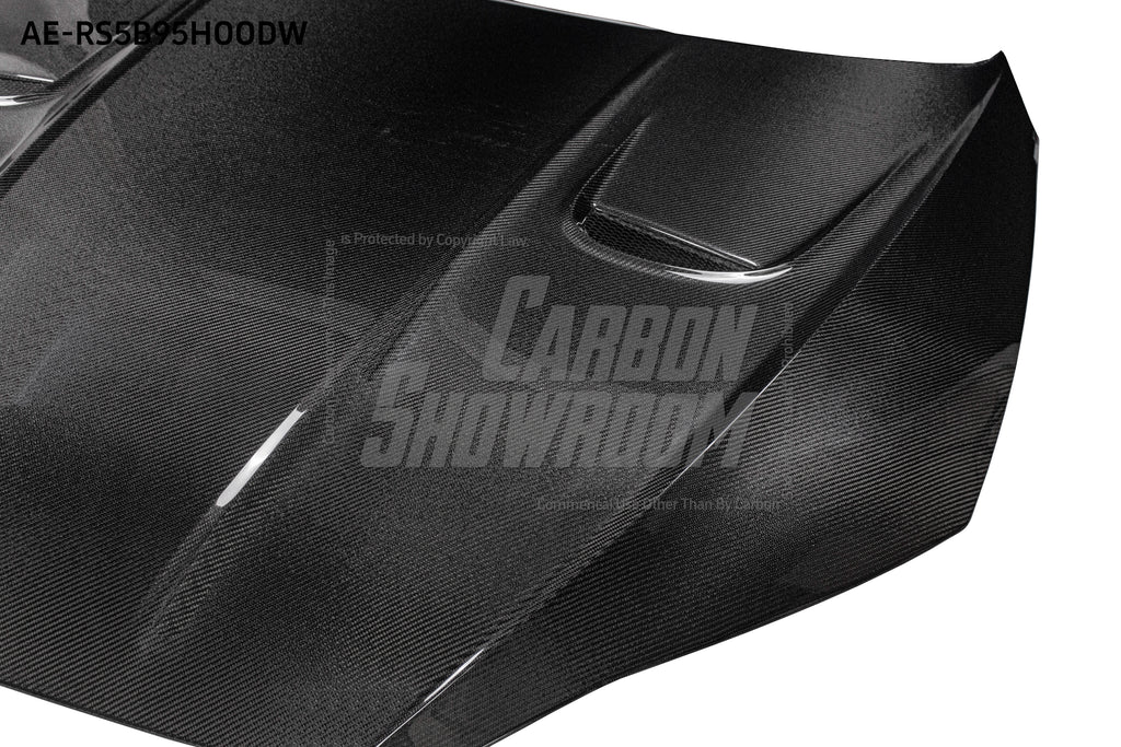 Audi RS5 S5 A5 B9 B9.5 2017 2018 2019 2020 2021 2022 2023 2024 with Aftermarket Parts - AE Style Hood Bonnet Carbon Fiber from ArmorExtend