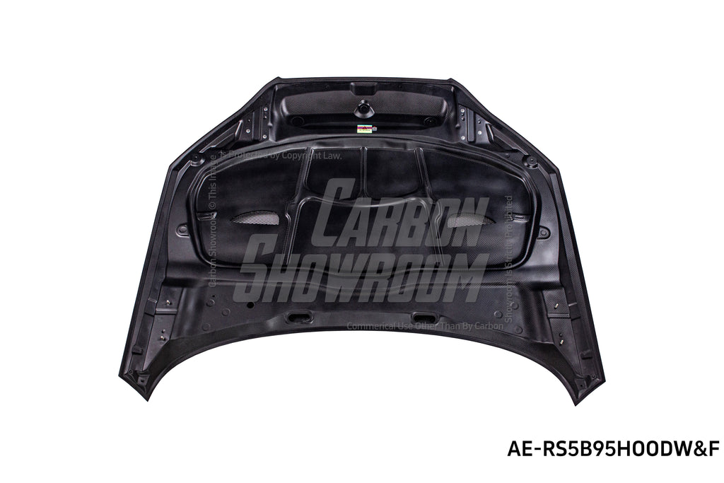 Audi RS5 S5 A5 B9 B9.5 2017 2018 2019 2020 2021 2022 2023 2024 with Aftermarket Parts - AE Style Hood Bonnet Carbon Fiber from ArmorExtend