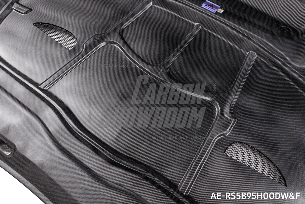 Audi RS5 S5 A5 B9 B9.5 2017 2018 2019 2020 2021 2022 2023 2024 with Aftermarket Parts - AE Style Hood Bonnet Carbon Fiber from ArmorExtend