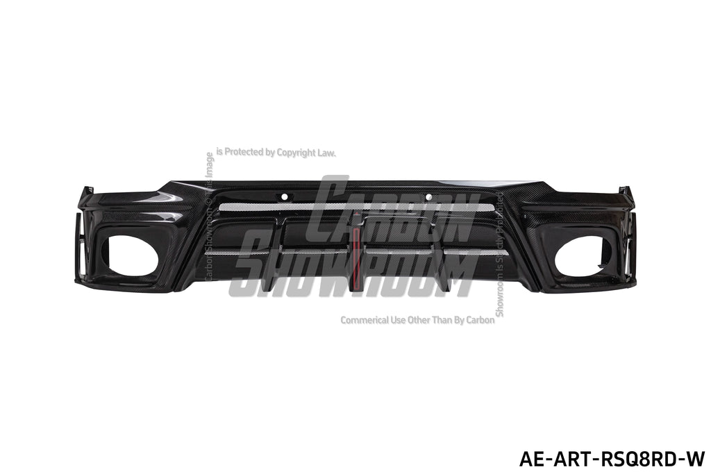 Audi RSQ8 2021 2022 2023 2024 SQ8 Q8 (requires you to upgrade the exhaust tips to RSQ8 version) 2020 2021 2022 2023 2024 with Aftermarket Parts - AE Rear Diffuser Carbon Fiber from ArmorExtend