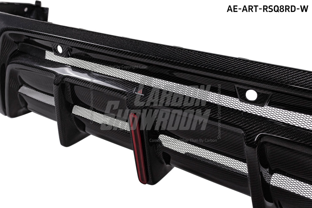 Audi RSQ8 2021 2022 2023 2024 SQ8 Q8 (requires you to upgrade the exhaust tips to RSQ8 version) 2020 2021 2022 2023 2024 with Aftermarket Parts - AE Rear Diffuser Carbon Fiber from ArmorExtend