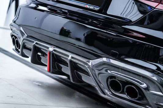 Audi S5 A5 (with s-line bumper, does not base model) B9.5 2020 2021 2022 2023 2024 with Aftermarket Parts - AE Rear Diffuser & Canards Carbon Fiber from ArmorExtend 