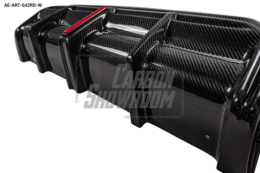 BMW 2 Series G42 230i (With M-Package Bumper) M240i 2022 2023 2024 with Aftermarket Parts - AE Style Rear Diffuser & Canards Carbon Fiber from ArmorExtend