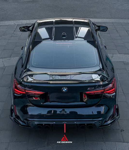 BMW M4 G82 2021 2022 2023 2024 & 4 Series G22 430i M440i 2020 2021 2022 2023 2024 with Aftermarket Parts - AE Style Rear Wing Carbon Fiber from ArmorExtend