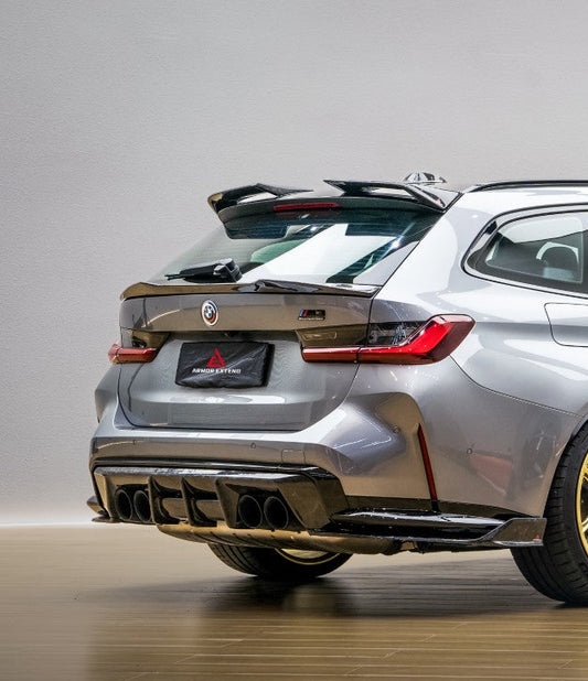 BMW M3CS M3C M3 G81 2021-ON & 3 Series M340i 330i G21 (Fits Both Pre-LCI & LCI) 2019-ON with Aftermarket Parts - Rear Lip Spoiler Dry Pre-preg Carbon Fiber from Armorextend