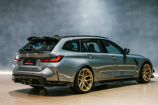 BMW M3CS M3C M3 G81 2021-ON & 3 Series M340i 330i G21 (Fits Both Pre-LCI & LCI) 2019-ON with Aftermarket Parts - Rear Lip Spoiler Dry Pre-preg Carbon Fiber from Armorextend