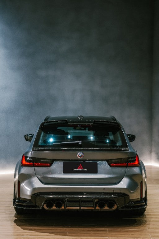 BMW M3CS M3C M3 G81 2021-ON & 3 Series M340i 330i G21 (Fits Both Pre-LCI & LCI) 2019-ON with Aftermarket Parts - Rear Roof Spoiler Dry Pre-preg Carbon Fiber from Armorextend