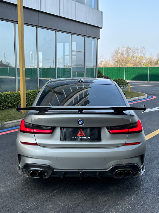 BMW M3 G80 2021-ON & 3 Series 330i M340i (Fits Both Pre-LCI & LCI) G20 2019-ON with Aftermarket Parts - AE Rear Wing Spoiler Carbon Fiber from Aero Republic