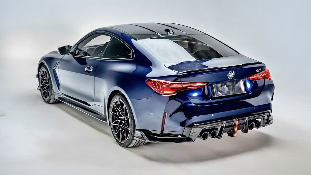 BMW M3 G80 G81 2021-ON & M4 G82 G83 2021-ON with Aftermarket Parts - V3 Rear Diffuser & Rear Canards Carbon Fiber from ArmorExtend