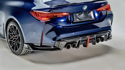 BMW M3 G80 G81 2021-ON & M4 G82 G83 2021-ON with Aftermarket Parts - V3 Rear Diffuser & Rear Canards Carbon Fiber from ArmorExtend