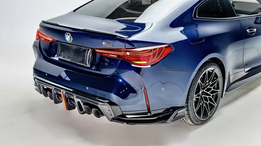 BMW M3 G80 G81 2021-ON & M4 G82 G83 2021-ON with Aftermarket Parts - V3 Rear Diffuser & Rear Canards Carbon Fiber from ArmorExtend