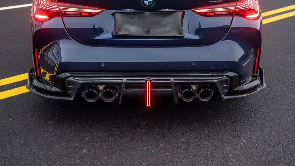 BMW M3 G80 G81 2021-ON & M4 G82 G83 2021-ON with Aftermarket Parts - V3 Rear Diffuser & Rear Canards Carbon Fiber from ArmorExtend