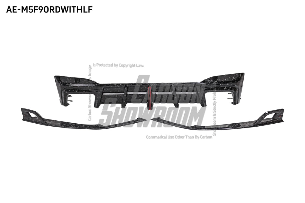 BMW M5/M5C F90 (Fits Both Pre-LCI & LCI) 2018 2019 2020 2021 2022 2023 2024 & 5 Series G30 540i (With M-Package Bumper) M550i (Fits Both Pre-LCI & LCI) 2017 2018 2019 2020 2021 2022 2023 2024 with Aftermarket Parts - AE V2 Rear Diffuser & Canards Carbon Fiber from ArmorExtend