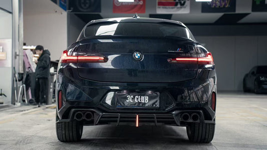 BMW X4 xDrive 30i (with M-Package Bumper) & M40i G02 LCI 2022 2023 2024 with Aftermarket Parts - AE Style Diffuser & Canards Carbon Fiber from ArmorExtend