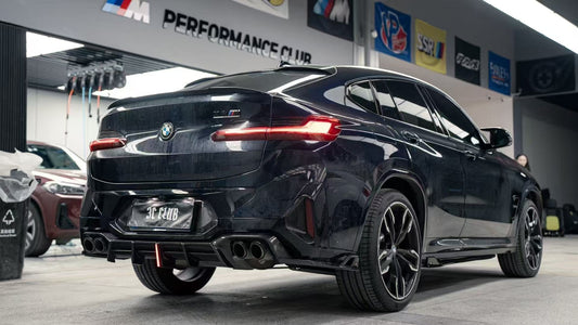 BMW X4 xDrive 30i (with M-Package Bumper) & M40i G02 LCI 2022 2023 2024 with Aftermarket Parts - AE Style Diffuser & Canards Carbon Fiber from ArmorExtend