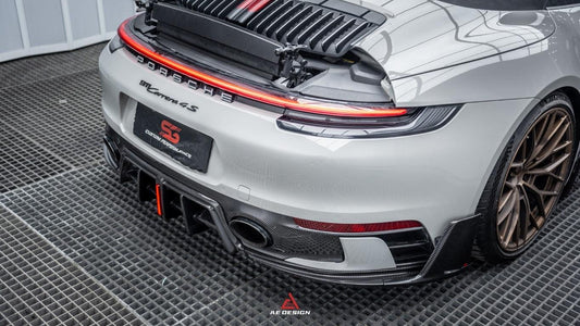 Porsche 911 992 Carrera/4/S/4S (Fits Aero Kit / Sport Package Only）2020-ON with Aftermarket Parts-ART Style Carbon Fiber Rear Diffuser  Canards from Armorextend