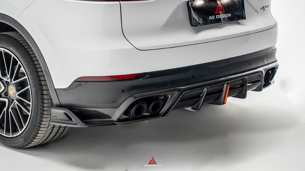 Porsche Cayenne Coupe 9Y0 9Y0.1 9Y0.2 9Y3 9Y3.1 9Y3.2 Base/S/Turbo/E-Hybrid 2019 2020 2021 2022 2023 2024 with Aftermarket Parts - AE Rear Diffuser & Rear Canards Carbon Fiber from ArmorExtend