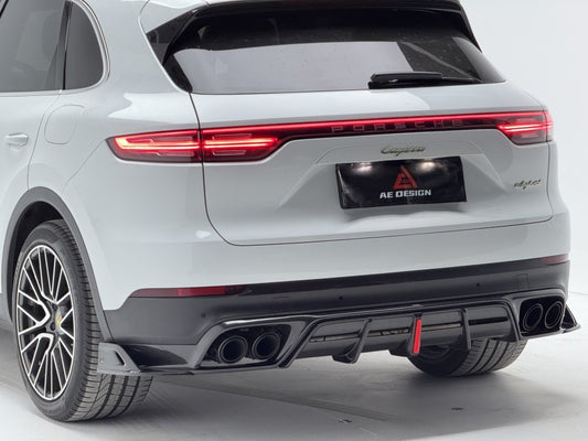 Porsche Cayenne Coupe 9Y0 9Y0.1 9Y0.2 9Y3 9Y3.1 9Y3.2 Base/S/Turbo/E-Hybrid 2019 2020 2021 2022 2023 2024 with Aftermarket Parts - AE Rear Diffuser & Rear Canards Carbon Fiber from ArmorExtend