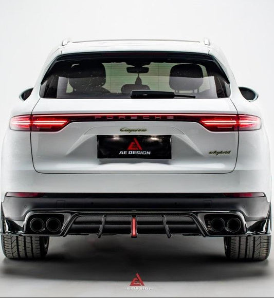 Porsche Cayenne Coupe 9Y0 9Y0.1 9Y0.2 9Y3 9Y3.1 9Y3.2 Base/S/Turbo/E-Hybrid 2019 2020 2021 2022 2023 2024 with Aftermarket Parts - AE Rear Diffuser & Rear Canards Carbon Fiber from ArmorExtend