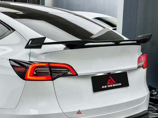 Tesla Model Y Performance AWD Long Range RWD Standard 2020 2021 2022 2023 2024 with Aftermarket Parts - AE Rear Wing Carbon Fiber from ArmorExtend