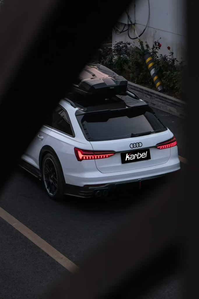 Audi A6 Allroad C8 2020-ON with Aftermarket Parts - V2 Style Rear Roof Spoiler Pre-preg Carbon Fiber from Karbel Carbon