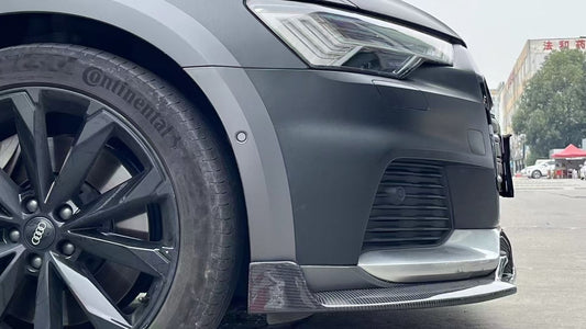 Audi A6 Allroad C8 2020-ON with Aftermarket Parts - V2 Style Front Lip Pre-preg Carbon Fiber from Karbel Carbon