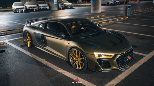 Audi R8 Gen 2 2017 2018 2019 2020 2021 2022 2023 with Aftermarket Parts - AE Style Hood Bonnet Double-sided Carbon Fiber / Partial Carbon Fiber from ArmorExtend