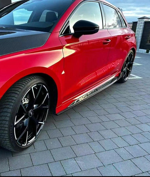 Audi RS3 8Y 2022-ON with Aftermarket Parts - V2 Style Real Carbon Fiber Side Skirts from Ventus Veloce