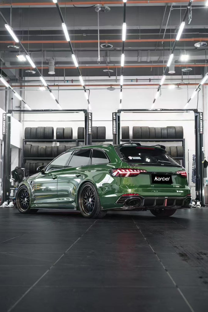 Audi RS4 B9.5 2020-ON with Aftermarket Parts - Pre-preg Carbon Fiber Rear Diffuser & Canards from Karbel Carbon