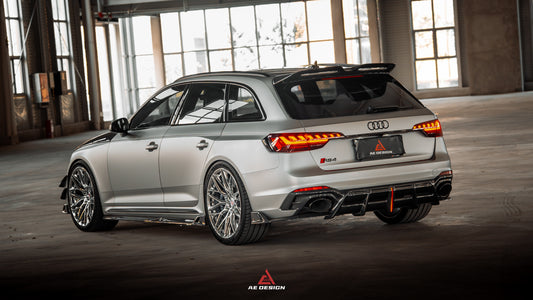 Audi RS4 B9 B9.5 2018-ON with Aftermarket Parts - ART V2 Rear Diffuser Dry Pre-preg Carbon Fiber from ArmorExtend